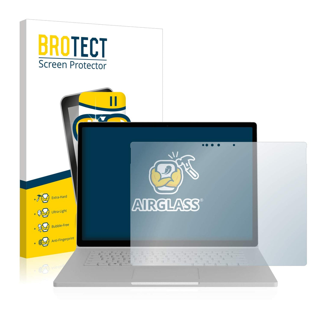 BROTECT Panzerglasfolie für Microsoft Surface Book 2 15" Schutzglas Schutzfolie [Extrem Kratzfest 9H