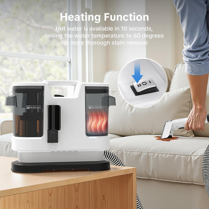 2025 New Upgrade Portable Instant Heated Function Washing Vacuum Cleaner, Multifunctional Carpet & U