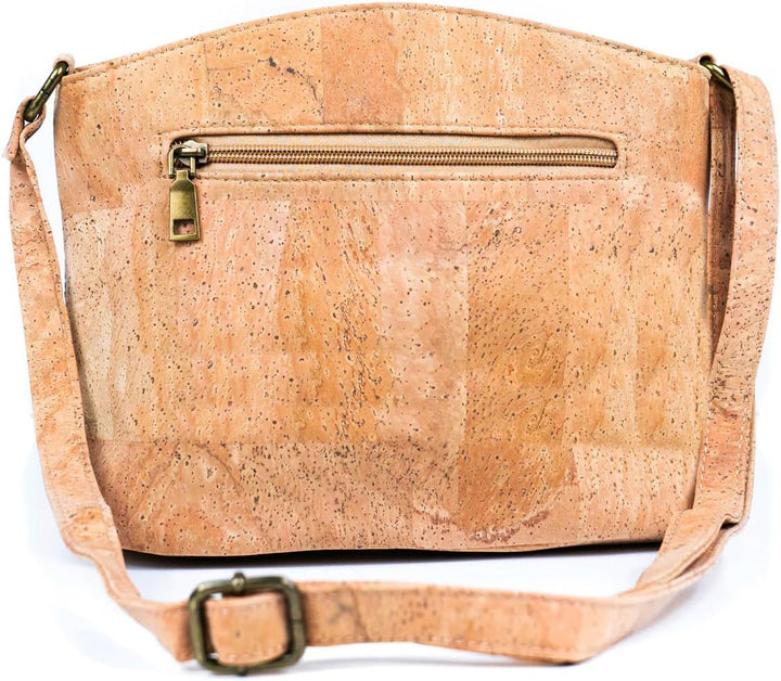 DeCarbonize Crossbody Handtasche aus Kork Veganleder Nachhaltig Damen Umhängetasche 3-Zip Blümchen W