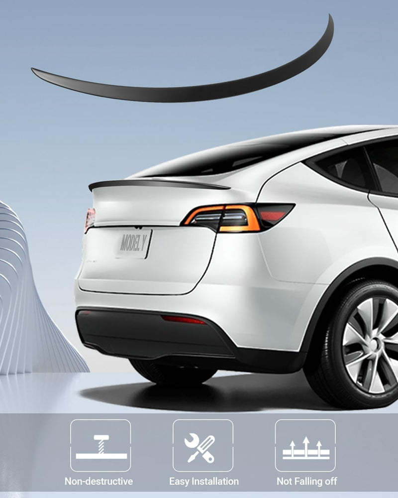 BASENOR Tesla Model Y Spoiler ABS Mattschwarzer Performance-Spoiler 2024 2023 2022 2021 Model Y Matt