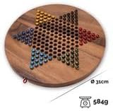 LOGOPLAY Halma Gr. XL für 2 bis 6 Spieler mit Stoffbeutel - Spielfeld 31 cm rund - 6 x 15 Spielsteck
