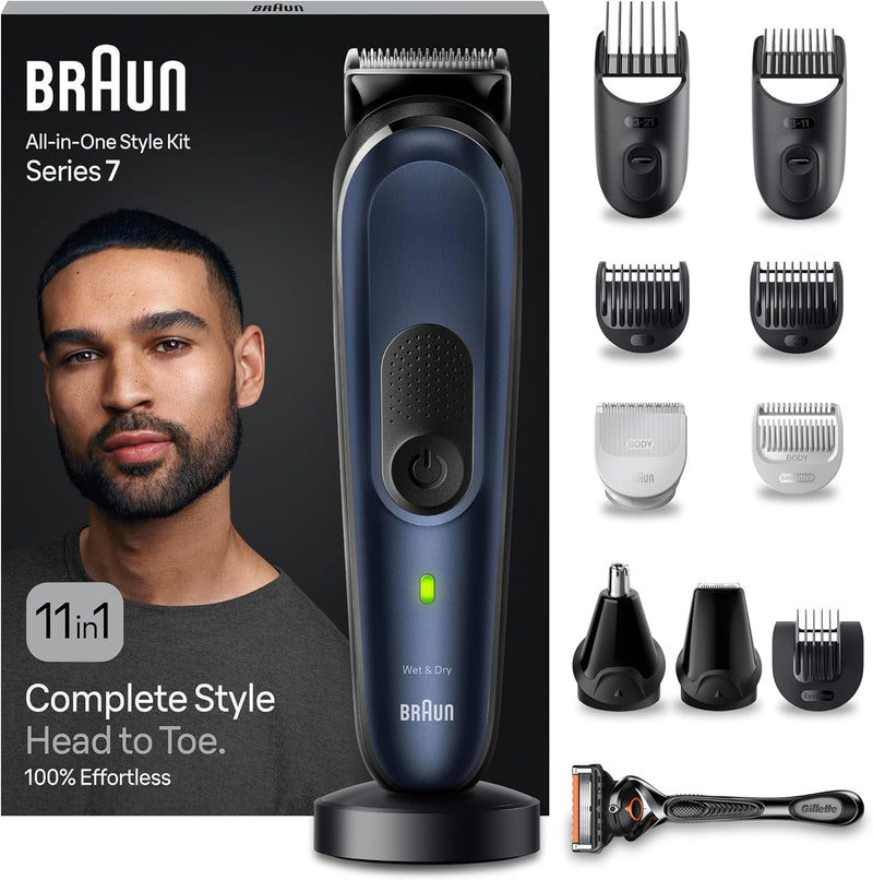 Braun All-In-One Bartpflege Bodygroomer Set, 11-in-1 Barttrimmer, Trimmer/Haarschneider Herren, Haar