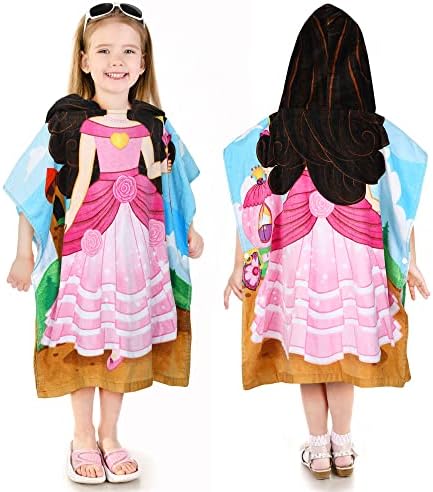 Kato Tirrinia 100% Baumwolle Badeponcho Strandtuch 90-120cm Mädchen Kinder, Absorbierender Bademante