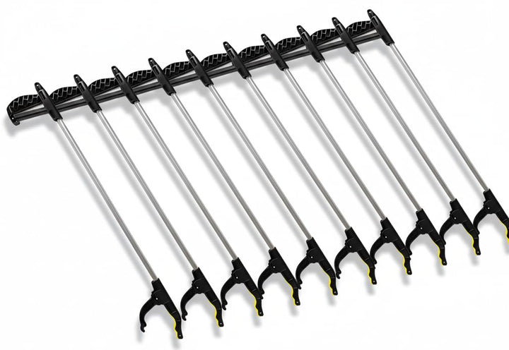 ANGEL 10er Set Greifzange 76 cm – Aluminium Müllgreifer mit Magnetspitze, Ergonomischer Handgriff, M