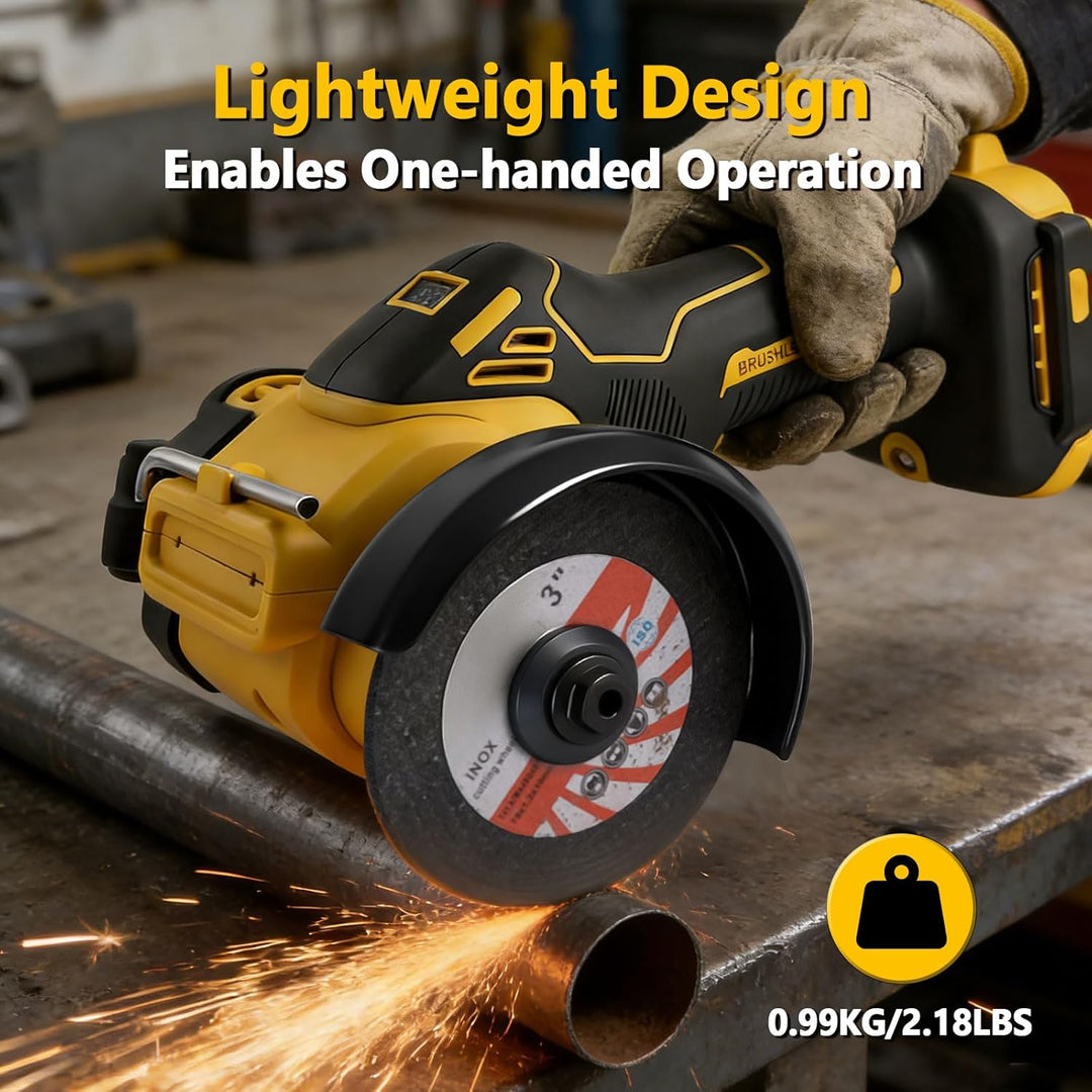 Akku-Winkelschleifer für Dewalt 18/20 V, bürstenloser Mini-Winkelschleifer, 20.000 U/min, 75 mm, kle