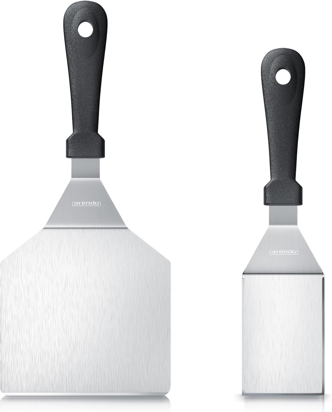 Arendo - Burger Set XXL - 1 x Grillspachtel - 1 x Pfannenwender - 1 x Burgerpresse - 2 x Schmelzkupp