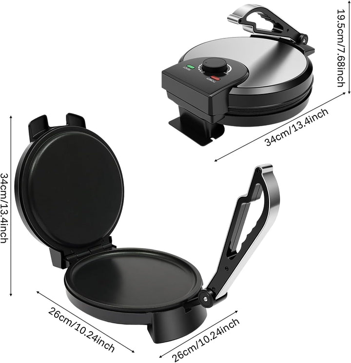 Roti Maker Elektrische Chapati Tortilla Presse Maker Doppelseitige Heizung Edelstahl Crêpes Maker fü