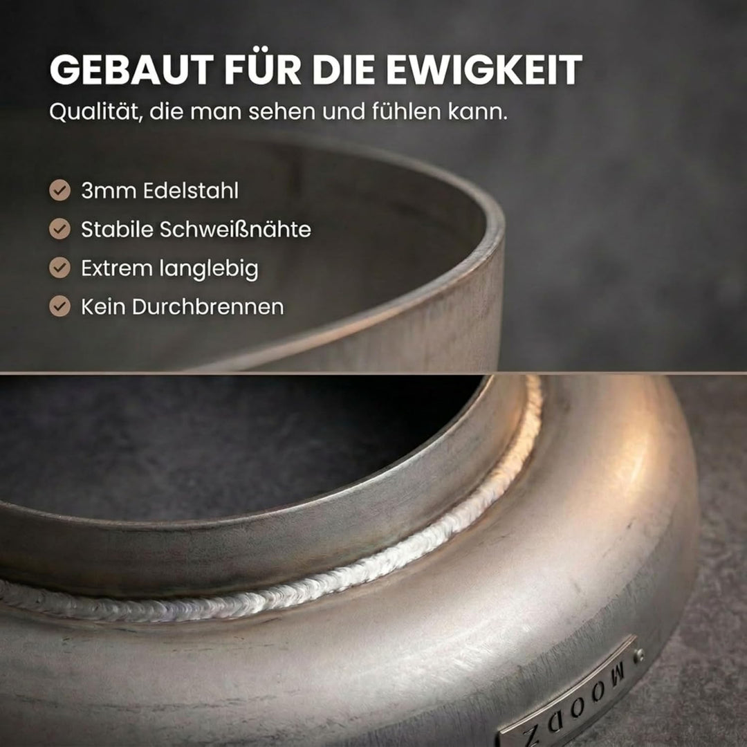Feuerschale 80 cm Edelstahl - Feuerschalen für den Garten - Feuerstelle Outdoor & Feuertonne - Feuer