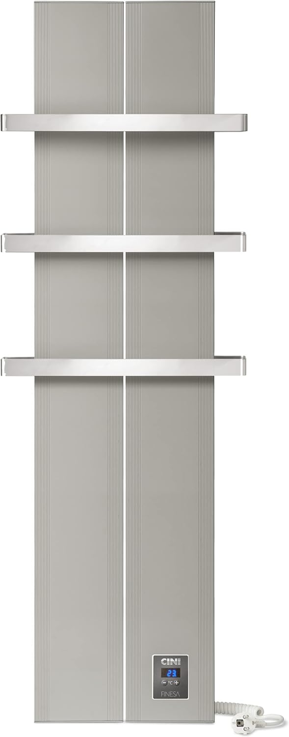 Finesa-D Badheizkörper elektrisch mit Thermostat 1200×408 mm | 900 W – Flacher Paneel Design Handtuc