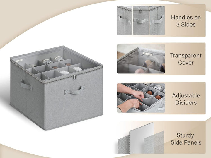 StorageWorks Schuhaufbewahrungsbox mit Deckel, Schuhaufbewahrung platzsparend für bis zu 16 Paar Sch