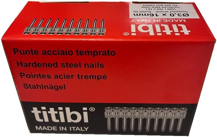 Nr. 1000 Titibi Nägel Ø3,0 x 16 mm, 100% kompatibel mit HILTI Gasschleifer: GX 100, GX 100-E, GX 120