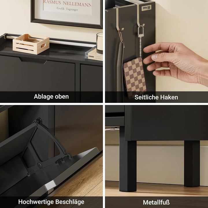 SoBuy Schuhschrank Schmal, Schuhregal, Schuhschrank Hängend mit Sensorlicht und 19 cm Tiefe, für Flu