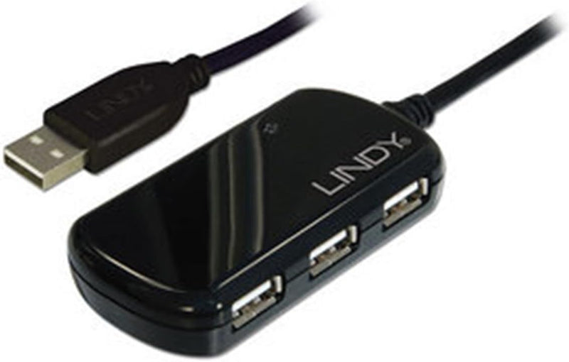 LINDY 42781 - USB 2.0 Aktiv-Verlängerung Pro 8m inklusive 4 Port USB-Hub