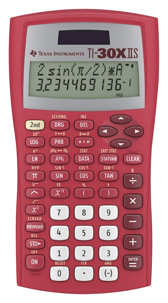 Texas Instruments TI-30X IIS Solar Scientific Calculator Solar Red 1 Rot, 1 Rot