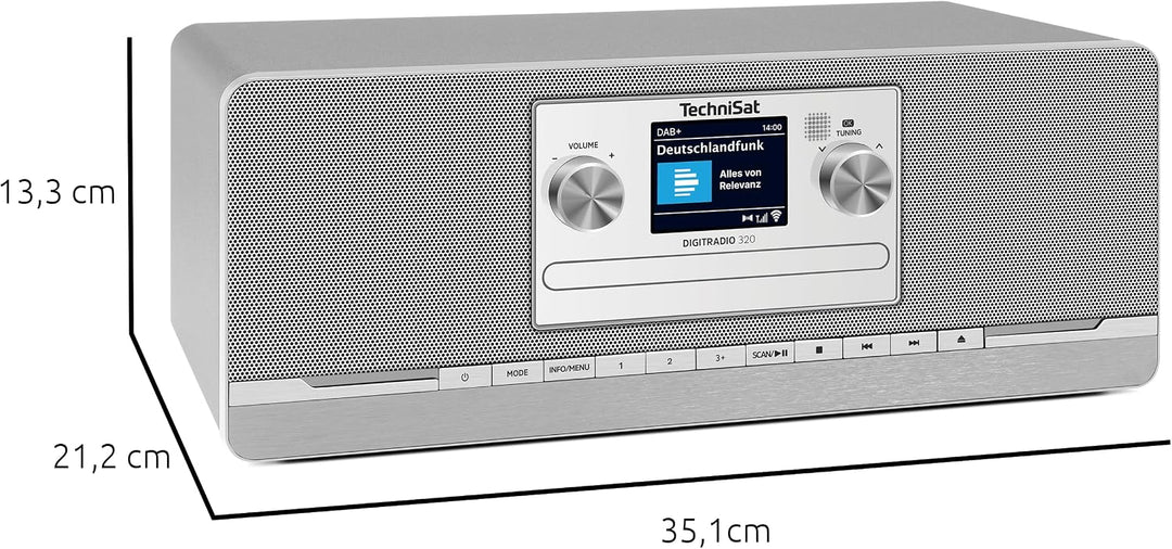 TechniSat DIGITRADIO 320 – Stereo Digitalradio, Kompaktanlage, DAB+ &amp; UKW Silber DIGITRADIO 320, Sil