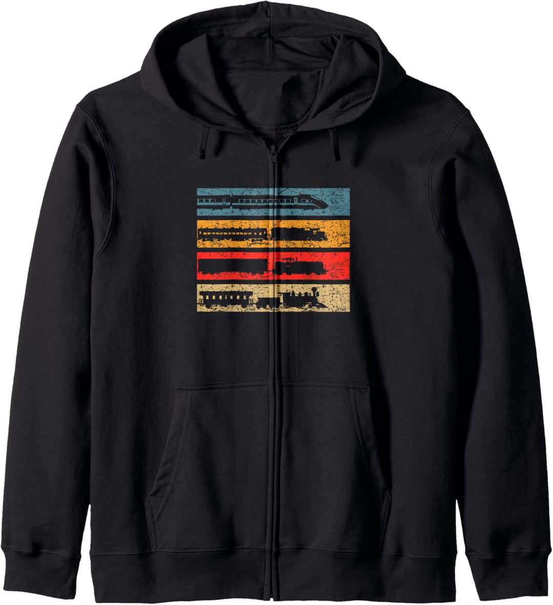 Retro Vintage Schnellzug Zug Eisenbahn Dampf Lokomotive Kapuzenjacke
