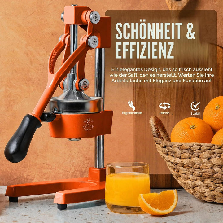 Zulay Kitchen Orangensaftpresse aus Gusseisen, robust, leicht zu reinigen, professionelle Zitruspres