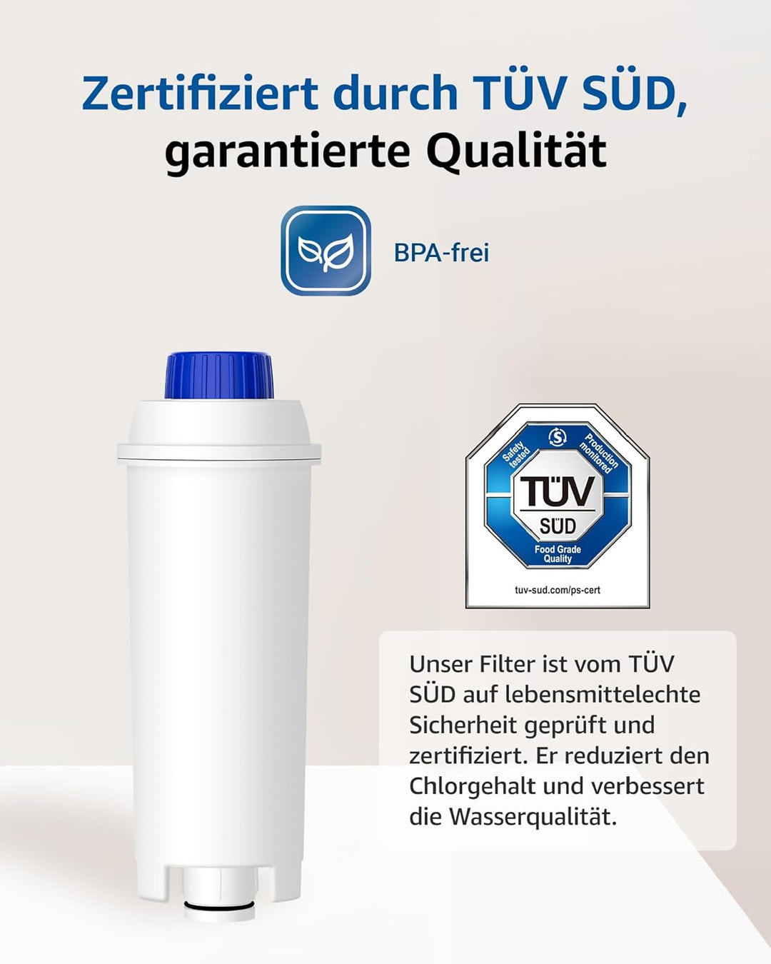 Maxblue Kaffee Wasserfilter, Ersatz für De'Longhi® DLSC002 9310926 SER3017 5513292811 Inklusive Vers
