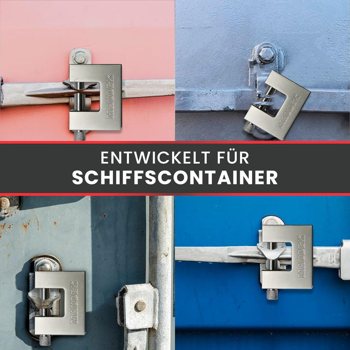 Maudex® MDP/90 [10 Schlüssel] Container-Vorhängeschloss Heavy Duty Outdoor - [Anti-Bohrer, Anti-Pick