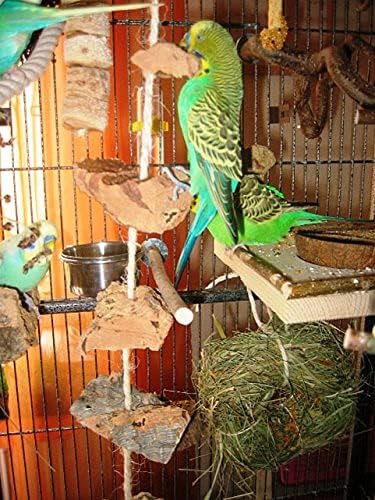 Vogelgaleria® Kork Knabberseil - das perfekte Wellensittich Spielzeug und Vogelzubehör zum Klettern
