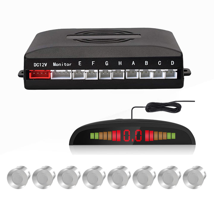 Cocar Auto Rückfahrwarner Einparkhilfe 8 Sensoren Einparkassistent Einparksystem PDC + LED Anzeigen