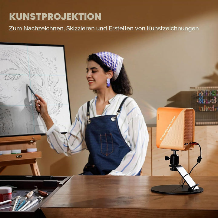 Caydo P1 Zeichen-Beamer mit exklusiver Zeichen-App für Künstler, tragbarer Autofokus &amp; Keystone LED-