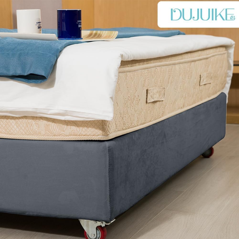 DUJUIKE Stretch Samt Boxspring Abdeckung zum Umwickeln, Alternative zum Traditionellen Volant Bettro