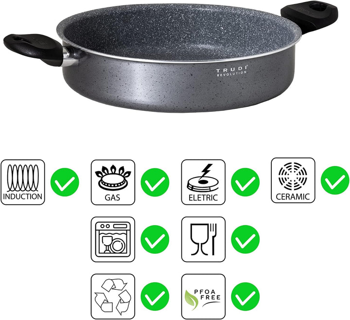 Aeternum Y0F3T20320 Trudi Revolution Tegame 32 cm, induktionsgeeignet, Aluminium