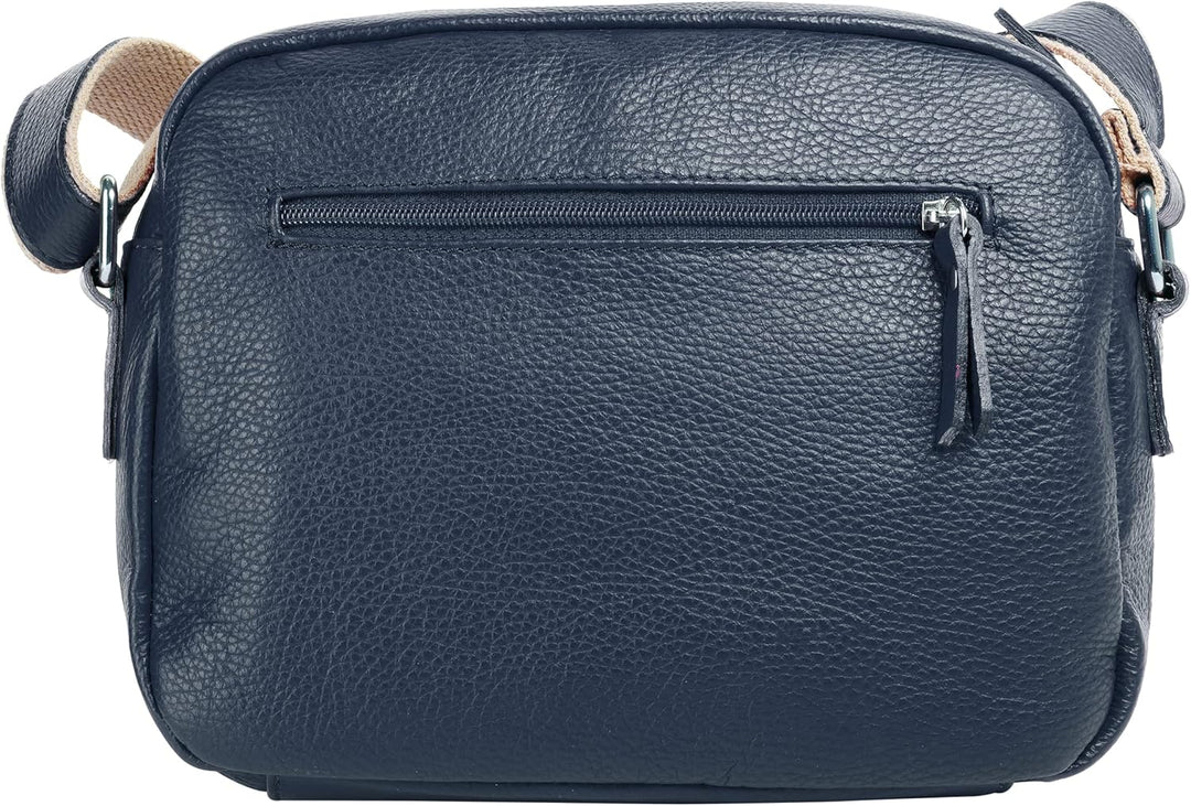 Samantha Look Umhängetasche echt Leder Damen | Made in Italy, Crossbody Bag mit Aussentaschen, Schul