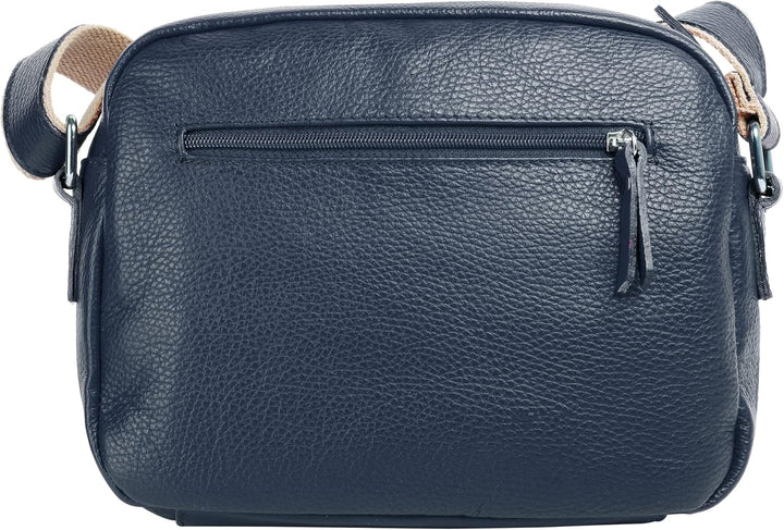Samantha Look Umhängetasche echt Leder Damen | Made in Italy, Crossbody Bag mit Aussentaschen, Schul