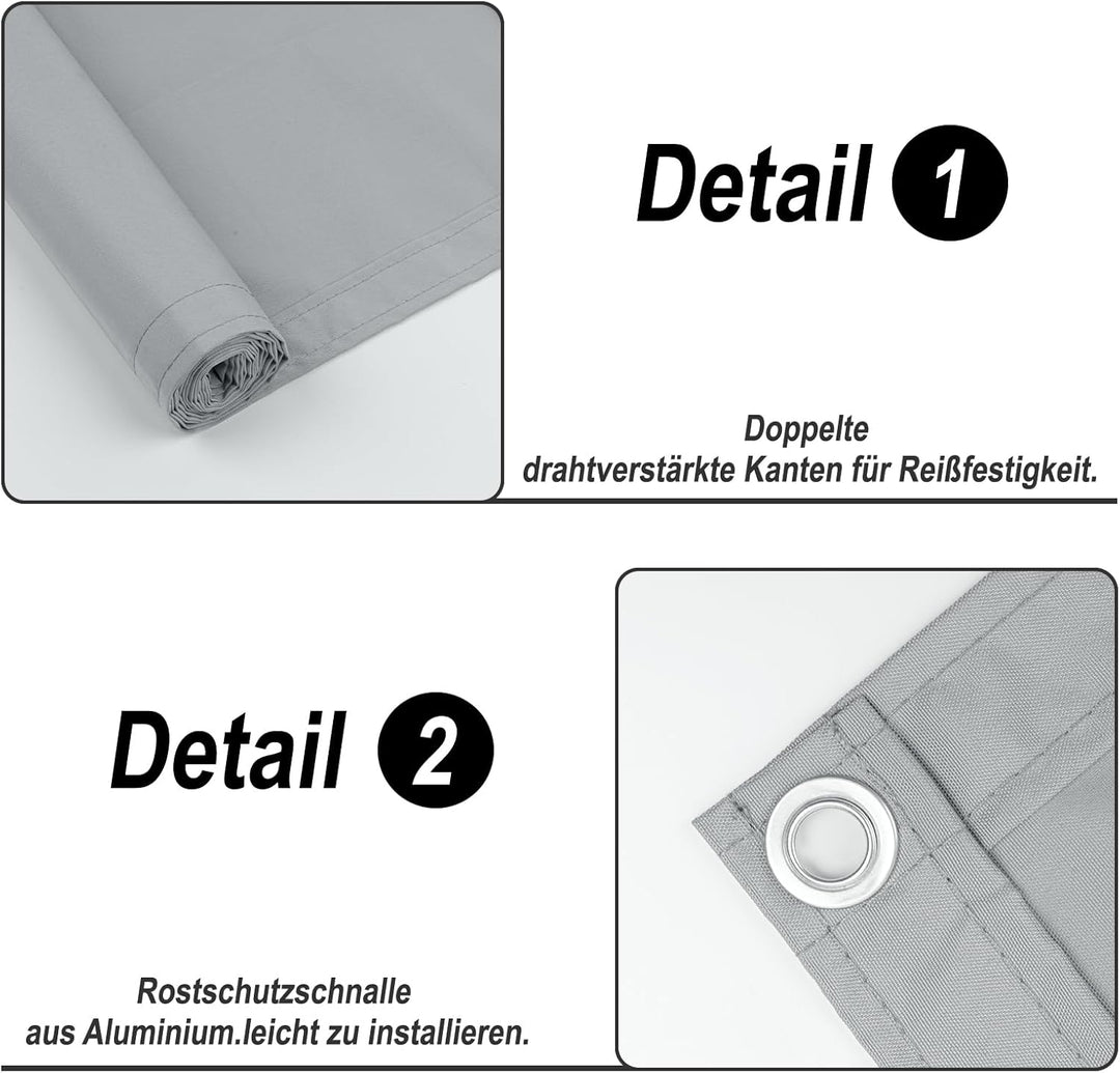 SUNNY GUARD Balkon Sichtschutz Wetterfest 90x800cm Balkonverkleidung Balkonabdeckung Balkonumspannun