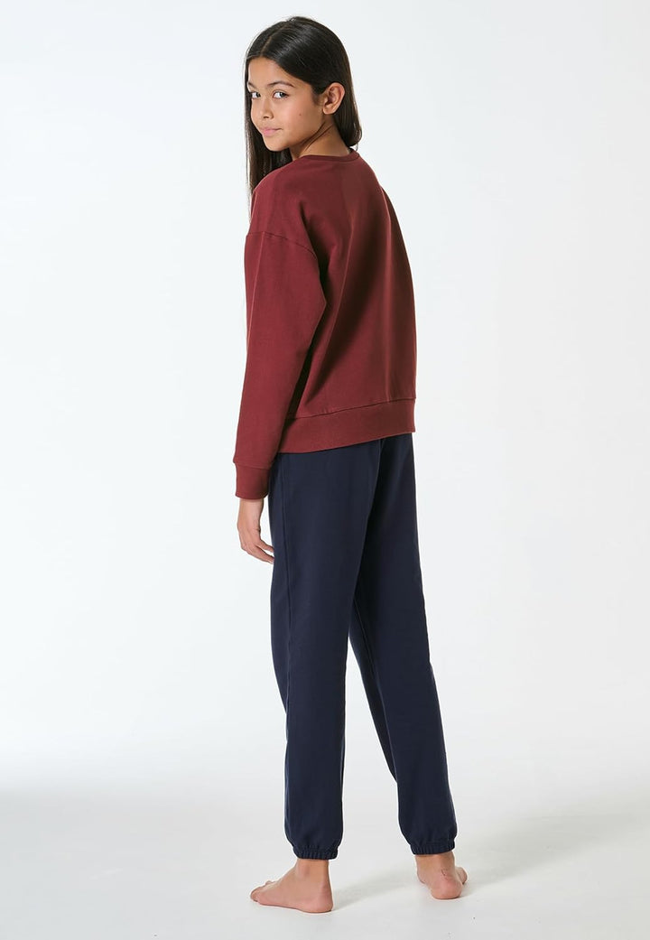 Schiesser Mädchen Teens Langer Schlafanzug - 181971 140 Burgund, 140 Burgund