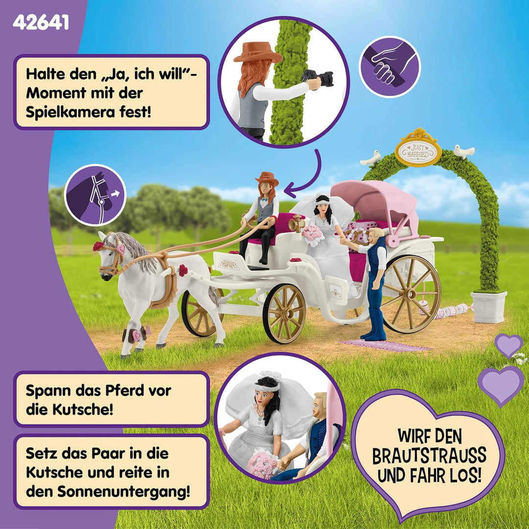 schleich 42641 Hochzeitskutsche, ab 5 Jahren, HORSE CLUB - Spielset, 106 Teile, Mehrfarbig/Meereswel