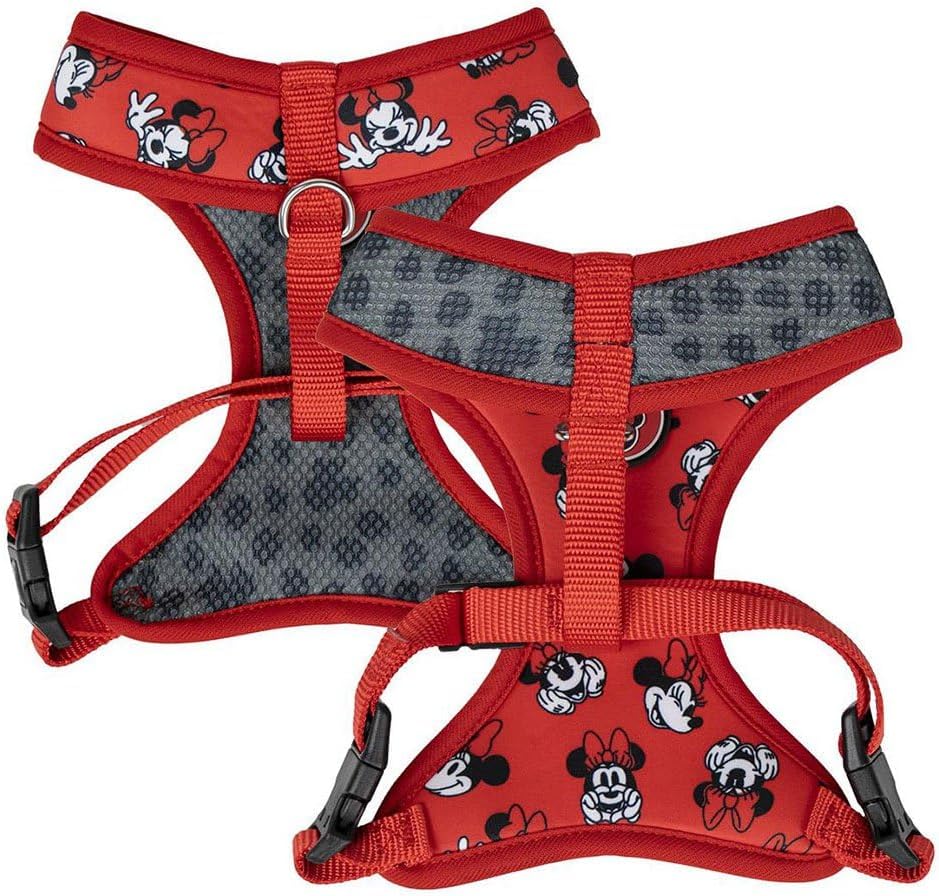 Premium-Hundegeschirr von Minnie Mouse, Grösse XXS/XS, Grau und Rot, verstellbares Hundegeschirr, 10