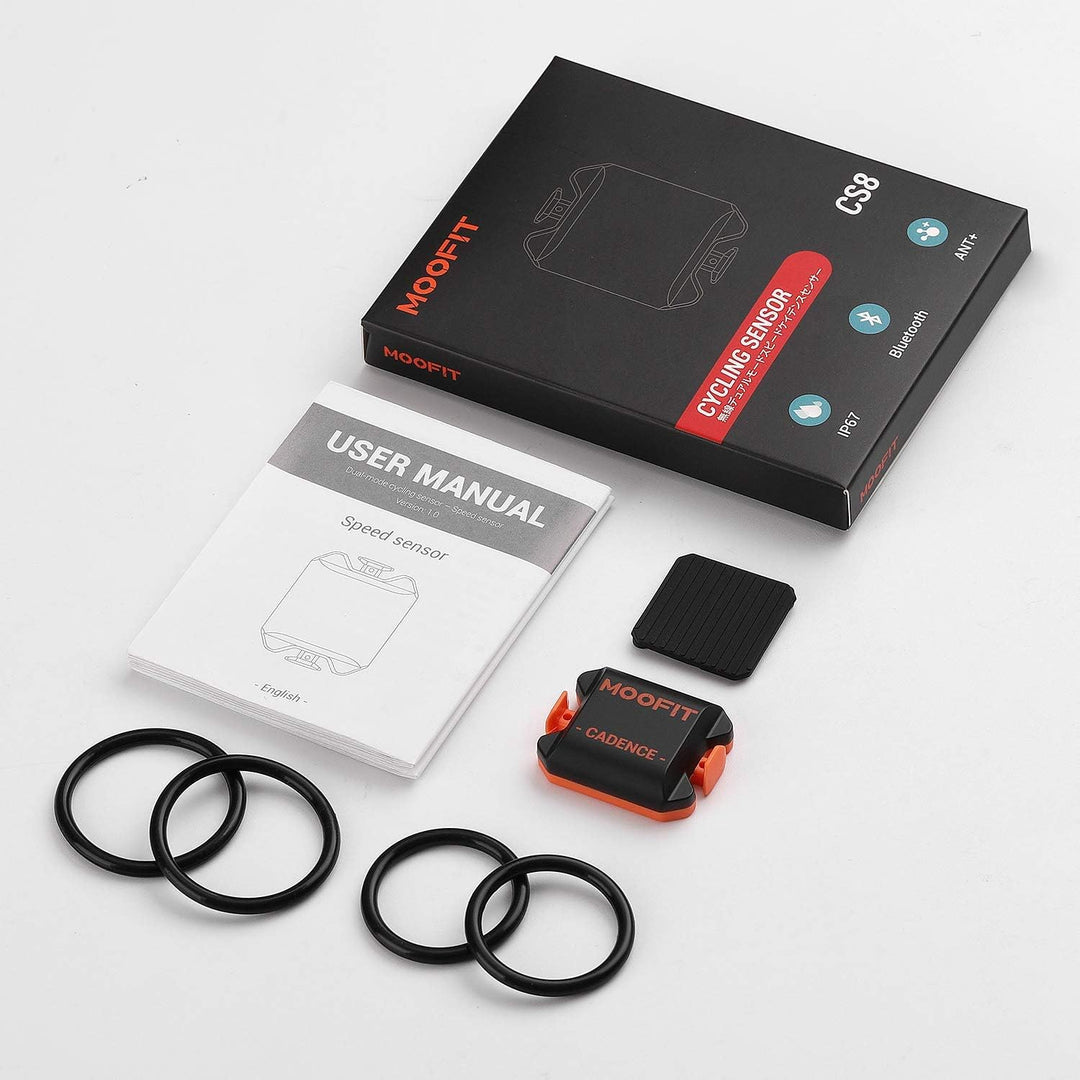 moofit Geschwindigkeitssensor und Trittfrequenzsensor, Bluetooth & ANT+ Kabelloser Geschwindigkeits,