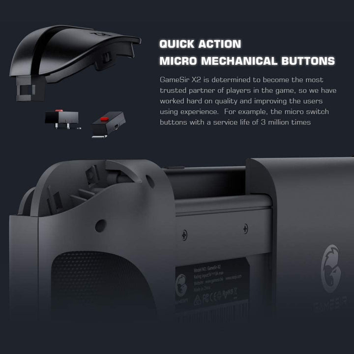 GameSir X2 Mobiler Bluetooth-Gaming-Controller, Bluetooth 4.2-Gamecontroller ist für Android- und iO