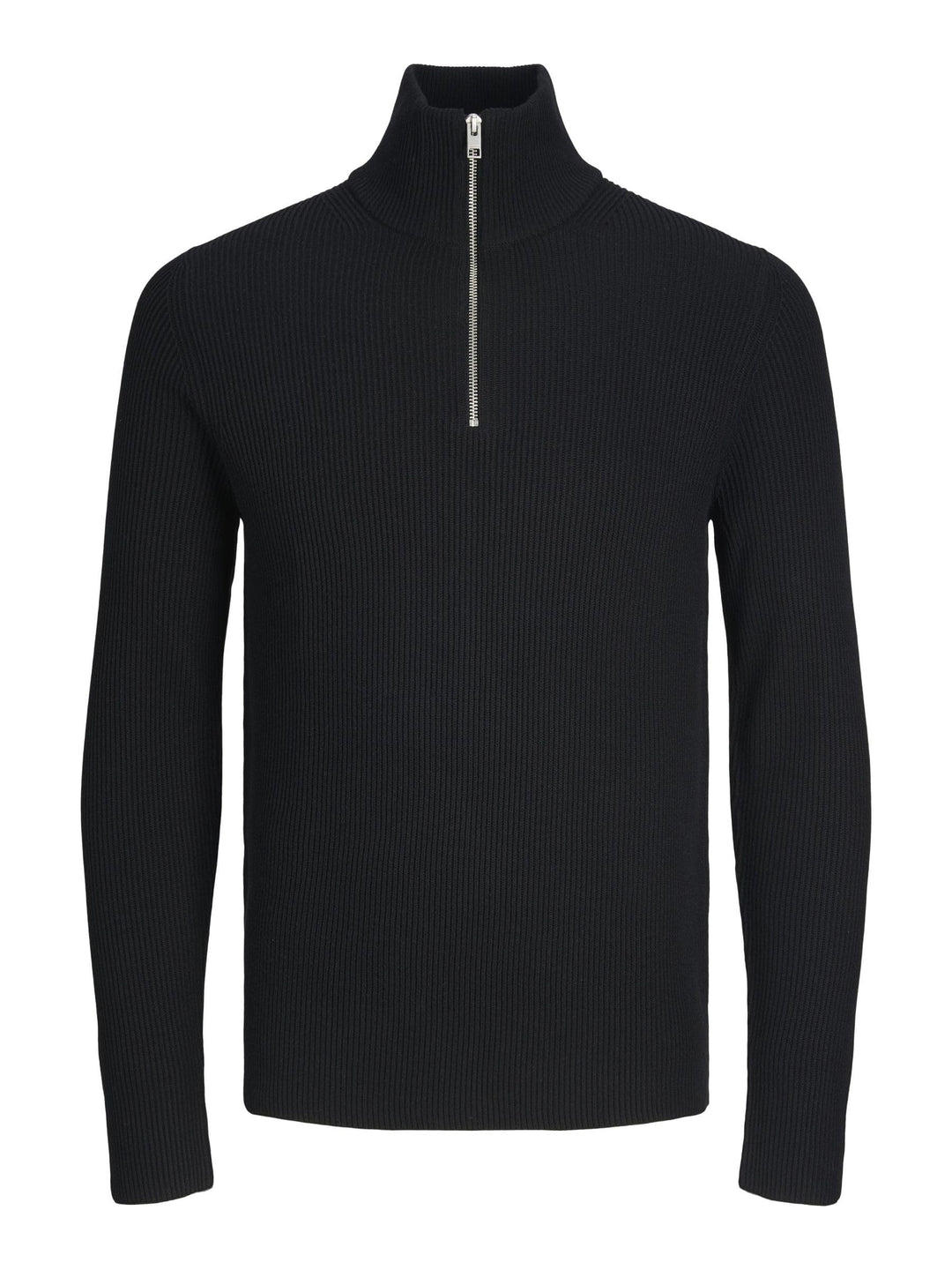 Jack & Jones Men's JPRPERFECT Knit Half Zip SN Pullover, Black, XL