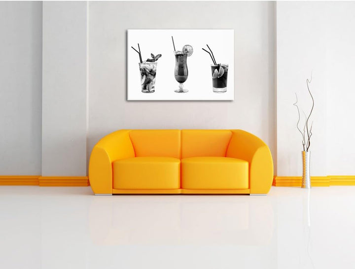 Pixxprint fruchtig frische Cocktails als Leinwandbild/Grösse: 100x70 / Wandbild/Kunstdruck/fertig be