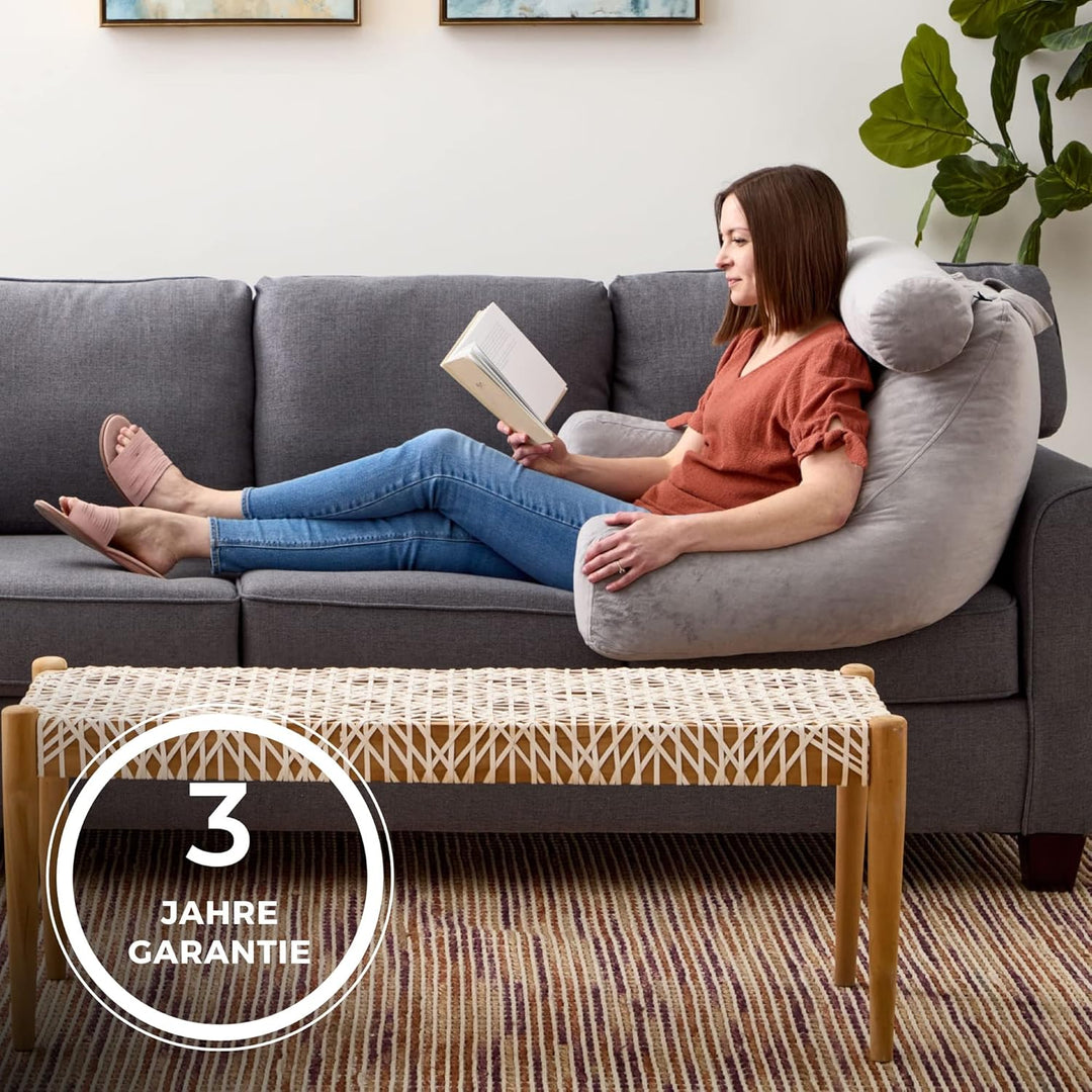 Linenspa extra grosses Rückenkissen mit Nackenstütze – Lesekissen aus zerkleinertem Memory Foam, per
