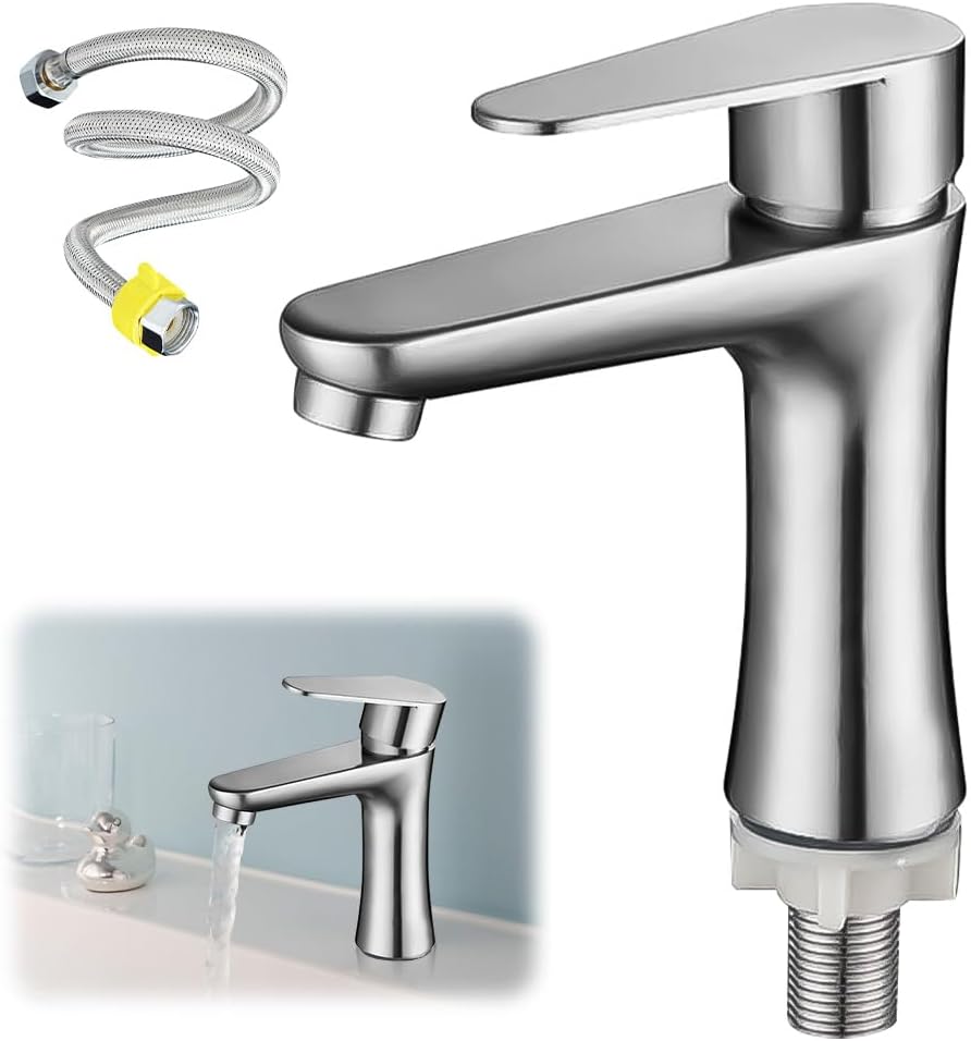 FENYW Gäste WC Bad Kaltwasserarmatur Klein Wasserhahn Kaltwasser nur Kaltwass Einhebel Wasserhahn Ba