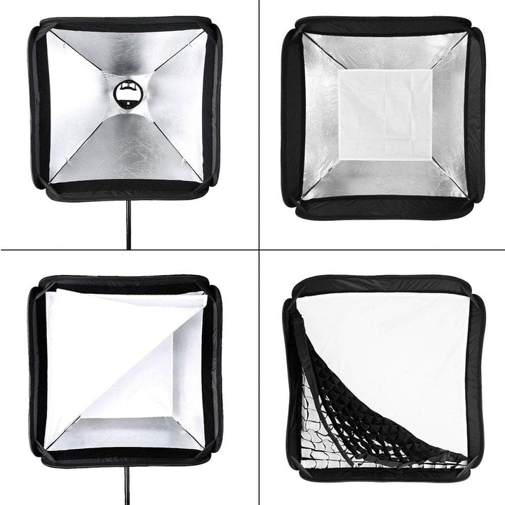Godox Softbox Soft Light Modifikator Box mit Gitter 80 x 80 cm mit S2 Typ Blitzhalterung, Bowens-Hal