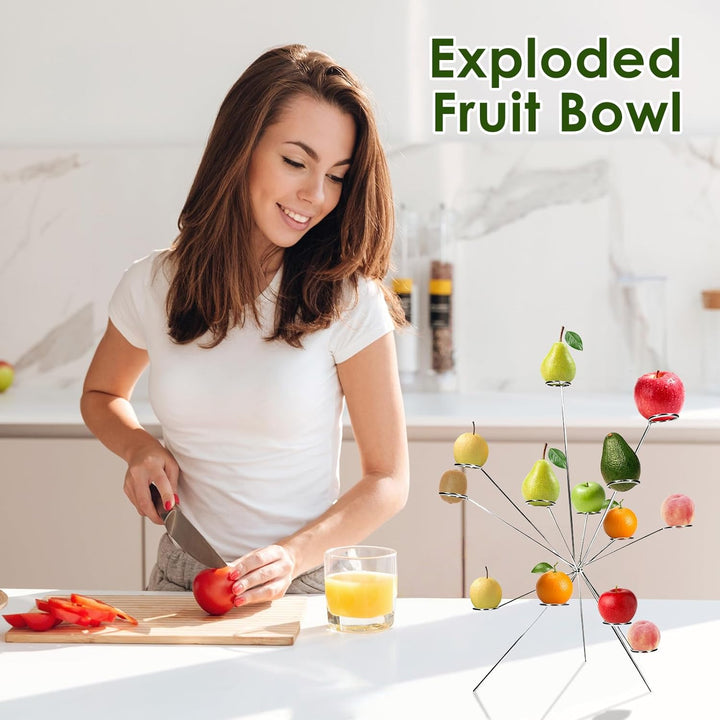 Exploded Fruit Bowl, Legierung Obstschale, 360° Belüftetes Fruit Bowl, 30×18 Cm Obstschale Modern, D