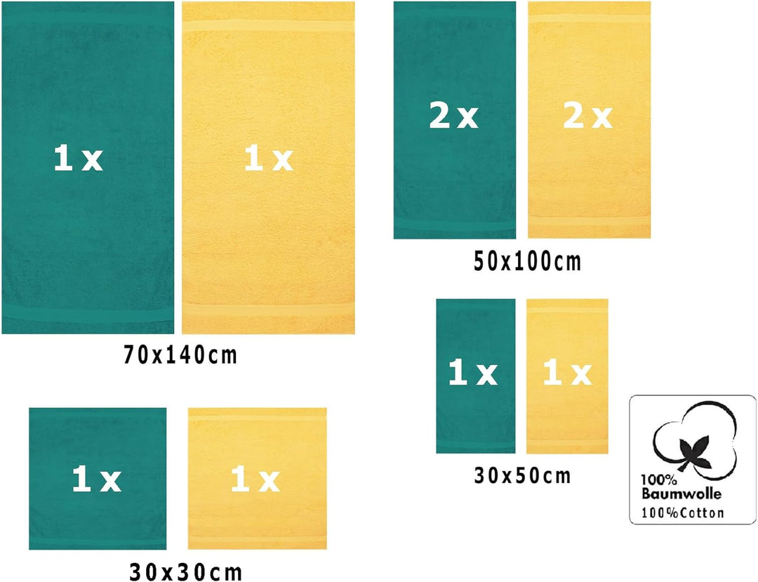 Betz 10-TLG. Handtuch-Set Classic 100% Baumwolle 2 Duschtücher 4 Handtücher 2 Gästetücher 2 Seiftüch
