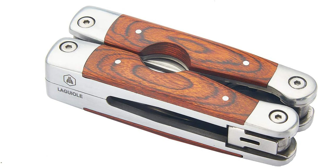 LAGUIOLE - Laguiole 4268486 Edelstahl-Multifunktionszange (8 Funktionen) mit Pakka-Holz-Griff und br