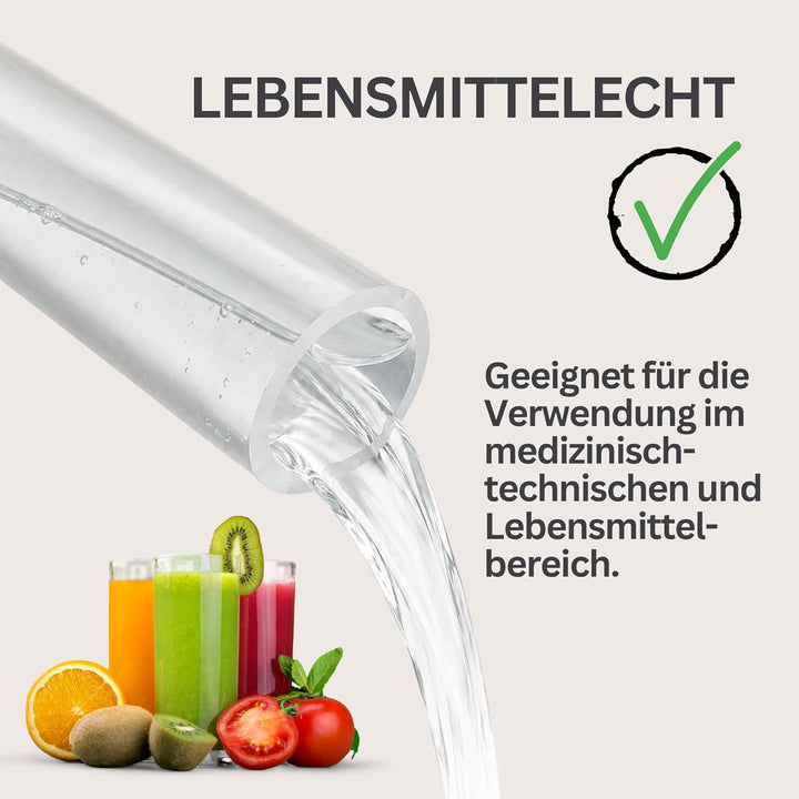 sarian Silikonschlauch Meterware Industriequalität -60°C bis 200°C Schlauch transluzent Innendurchme