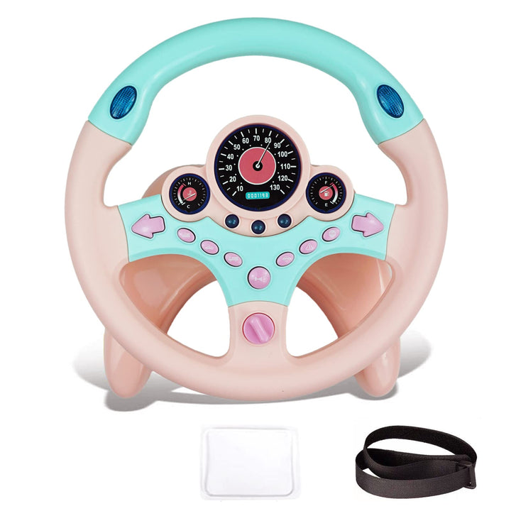 RedCrab Kinder Lenkrad Spielzeug, 360° Rotation Simulierter Tragbarer Controller mit Klang und Musik