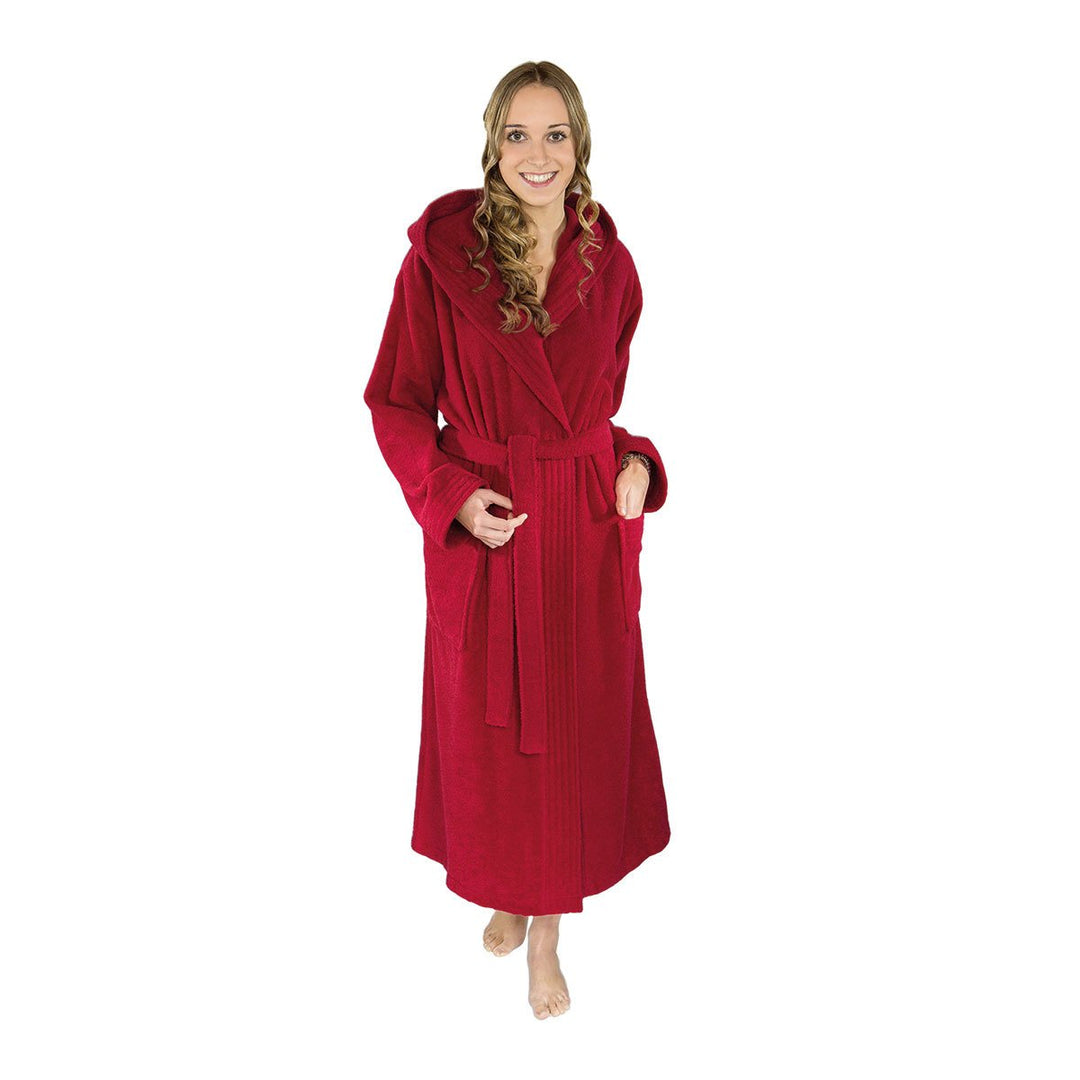 WeWo fashion Damen Kapuzen-Bademantel 3006 anthrazit 48 Bordeaux (164), 48 Bordeaux (164)