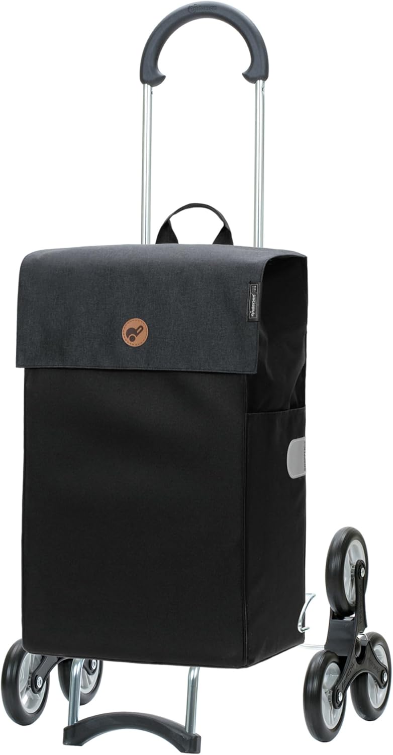 Andersen Shopper Treppensteiger Scala Stahl mit Rad Ø 3 x 13 cm und 47 Liter Tasche Hera schwarz, Sc