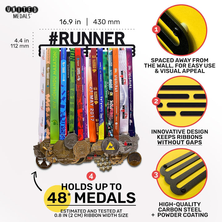 United Medals #Runner Medaillenhalter Edelstahl | Medaillen Aufhänger | Medal Hanger Holder Display