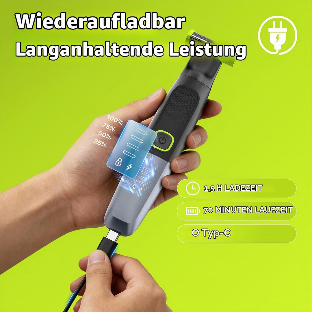 Intimrasierer Mann, All-in-1 Körperrasiere für Herren, USB-C Professioneller Body Trimmer Wasserdich